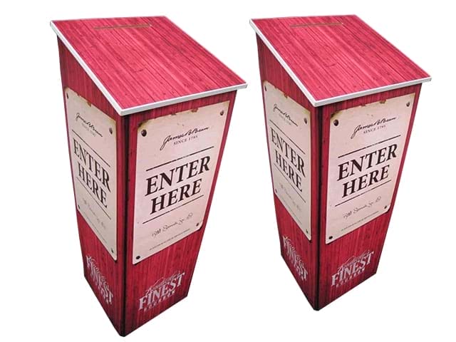 Free-standing angled entry box - Displays2Go