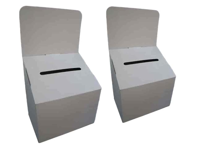 Medium cardboard entry box white - Displays2Go