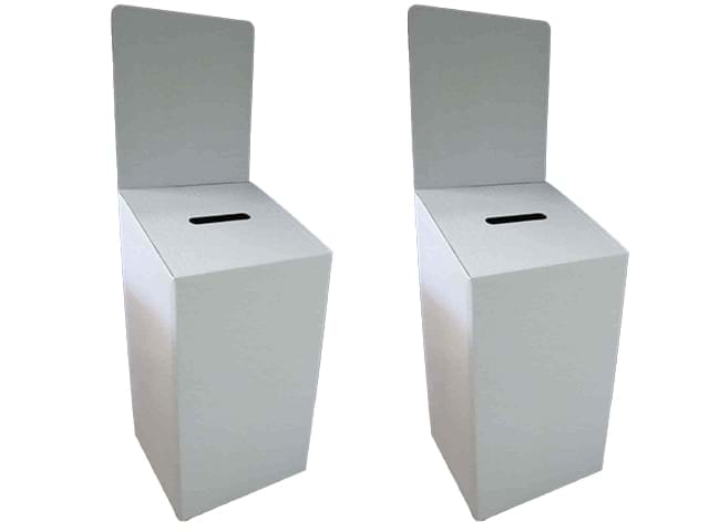 Large white cardboard entry box - Displays2Go