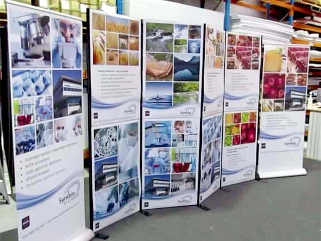 Display panels with posters attached - Displays2Go