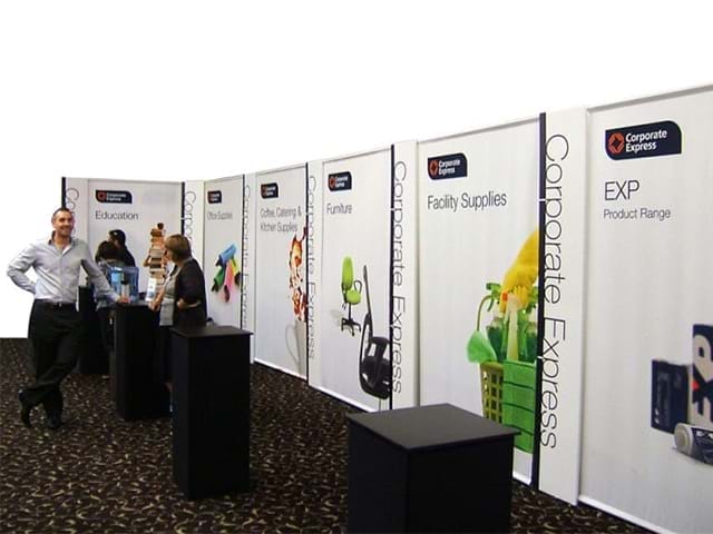 Tower and Fabric Drop Exhibition Stand - Displays2Go