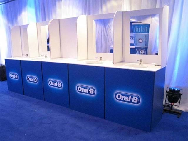 Portable brushing booths with sinks - Displays2Go