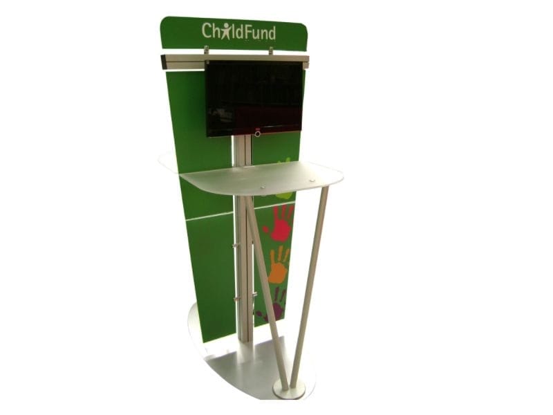 Kiosk with TV and work surface - Displays2Go