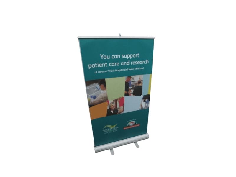 Mall height double-sided Quickscreen for shopping centre use - Displays2Go