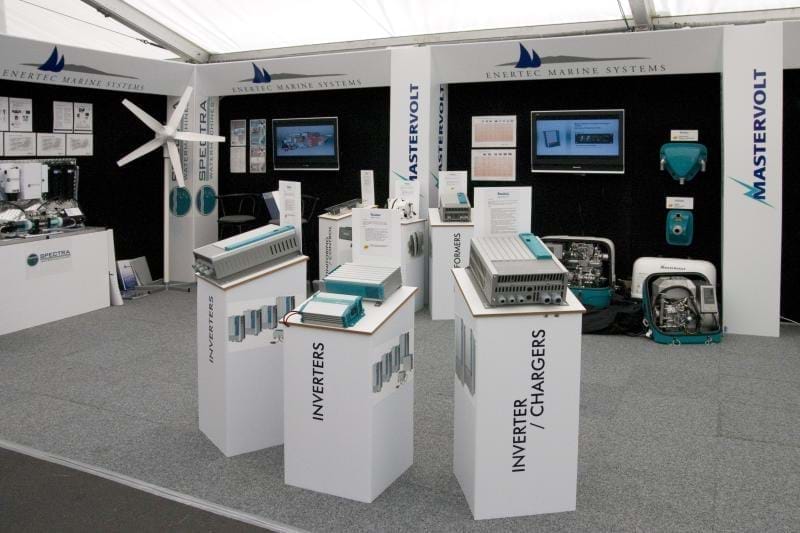 Display plinths used in exhibition booth - Displays2Go