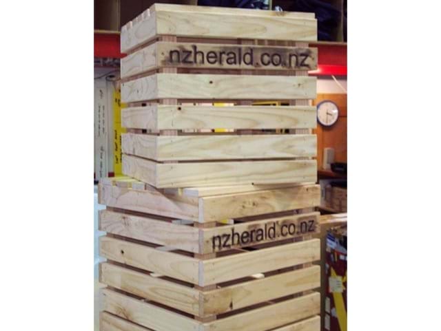 Faux crates made from polypropylene so they can fold flat - Displays2Go