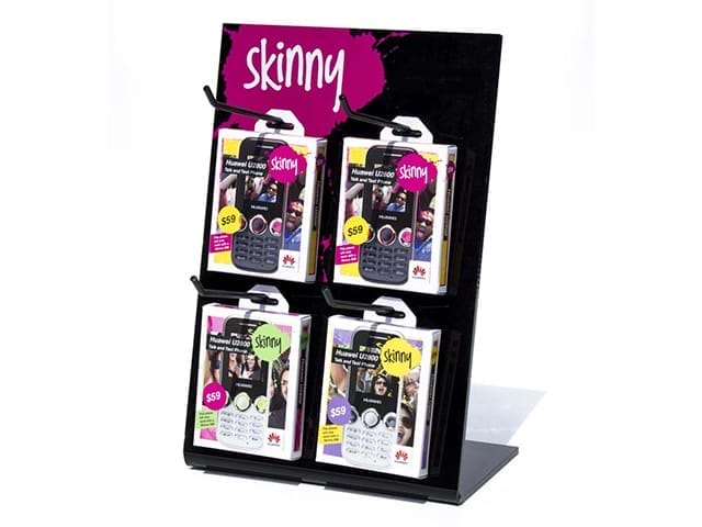 Acrylic counter top stand with hang sell hooks - Displays2Go